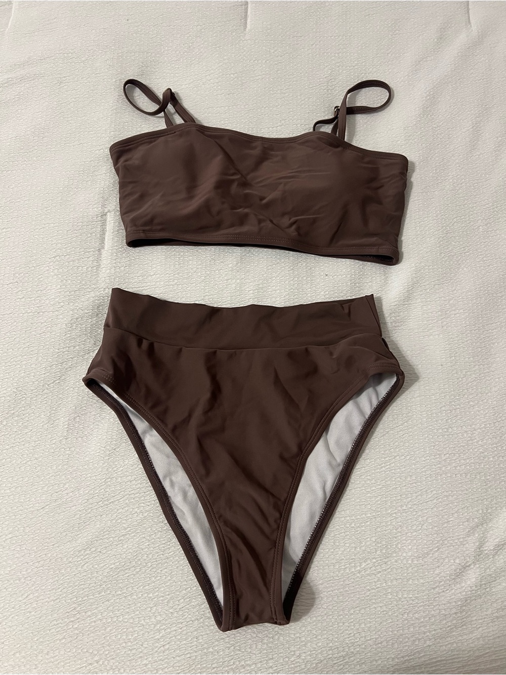 Amazon Brown High-Waist Bikini Set